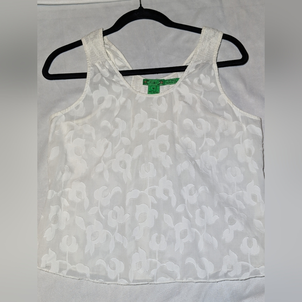 Tibi Sz Medium Floral Elevated Closet Staple Tank Top With Smocked Detailing